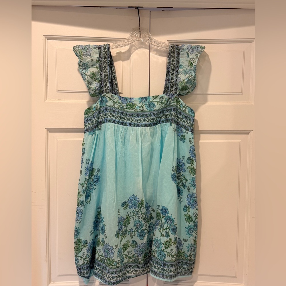 LIKE NEW Juliet Dunn Floral Mini Dress Swim Cover-up Size 8/10 (size 3) - Picture 3 of 14